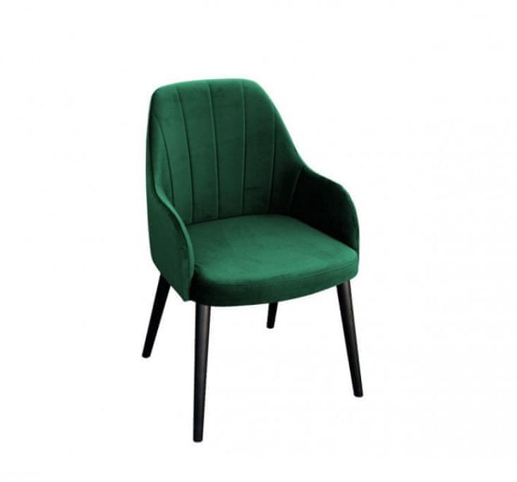 Veneti Čalúnená jedálenská stolička MOVILE 50 - čierna / zelená